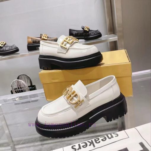 Fendi Domino loafers feature a single kick design with black leather and cowhide material invdqzjuzm - Image 3