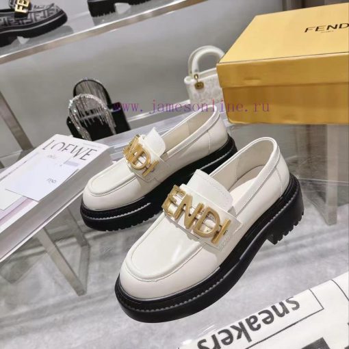 Fendi Domino loafers feature a single kick design with black leather and cowhide material invdqzjuzm - Image 5