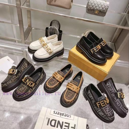 Fendi Domino loafers feature a single kick design with black leather and cowhide material invdqzjuzm - Image 10