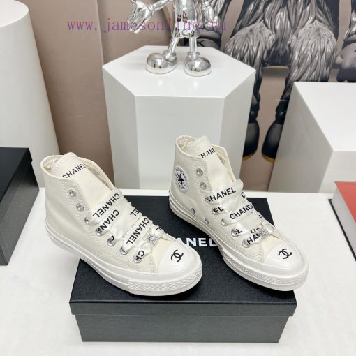 Top tierChanel C Home 2023 vs Spring/Summer Hot Canvas Leisure SeriesThick soled letter canvecgquhli - Image 3