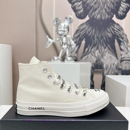 Top tierChanel C Home 2023 vs Spring/Summer Hot Canvas Leisure SeriesThick soled letter canvecgquhli - Image 6