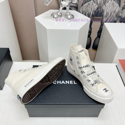 Top tierChanel C Home 2023 vs Spring/Summer Hot Canvas Leisure SeriesThick soled letter canvecgquhli - Image 10