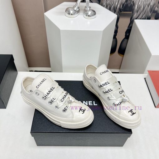 Top tierChanel C Home 2023 vs Spring/Summer Hot Canvas Leisure SeriesThick soled letter canvyhu73ngs - Image 3