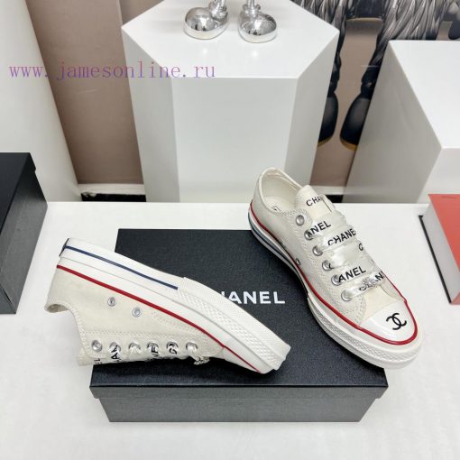 Top tierChanel C Home 2023 vs Spring/Summer Hot Canvas Leisure SeriesThick soled letter canv3c6y7c9t - Image 8