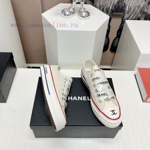 Top tierChanel C Home 2023 vs Spring/Summer Hot Canvas Leisure SeriesThick soled letter canv3c6y7c9t - Image 9