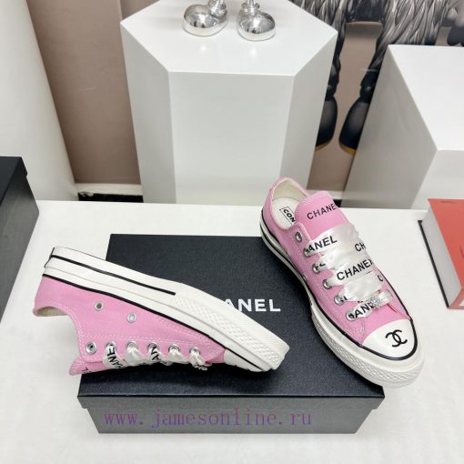 Top tierChanel C Home 2023 vs Spring/Summer Hot Canvas Leisure SeriesThick soled letter canvlsywfblw - Image 8