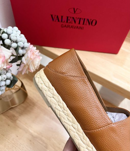 Valentino Garavani/Valentino Rapa Lychee patterned cowhide V-button new fisherman's shoes-Bikcqlaneo - Image 8