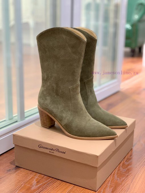 Gianvit Ross pointed Western cowboy boots with simple and versatile material upper, cowhide t9h1opvw - Image 2