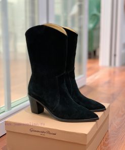 Gianvit Ross pointed Western cowboy boots with simple and versatile material upper, cowhide ni0ltz0f