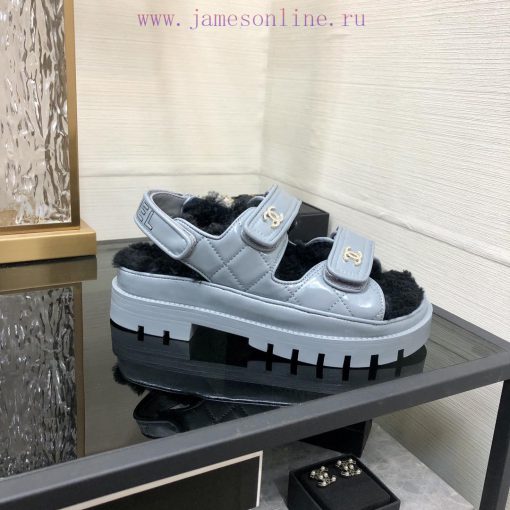 Chanel 2023 Autumn/Winter Velcro Hairy Sandals Hit [Rose] [Rose]Top quality, perfect details5jjxduls - Image 5