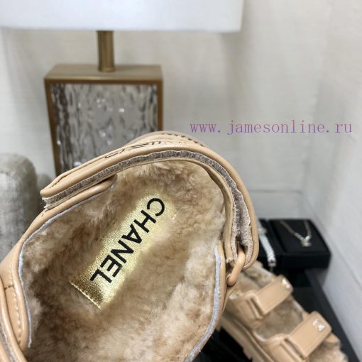 Chanel 2023 Autumn/Winter Velcro Hairy Sandals Hit [Rose] [Rose]Top quality, perfect detailsoo1uekqf - Image 7