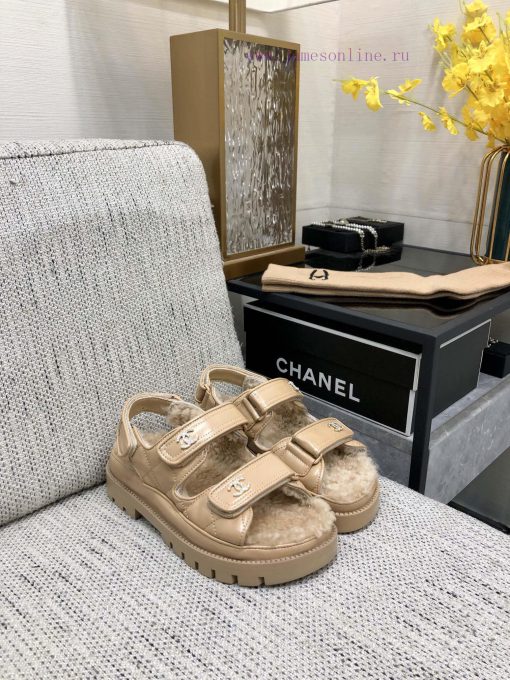 Chanel 2023 Autumn/Winter Velcro Hairy Sandals Hit [Rose] [Rose]Top quality, perfect detailsoo1uekqf - Image 8