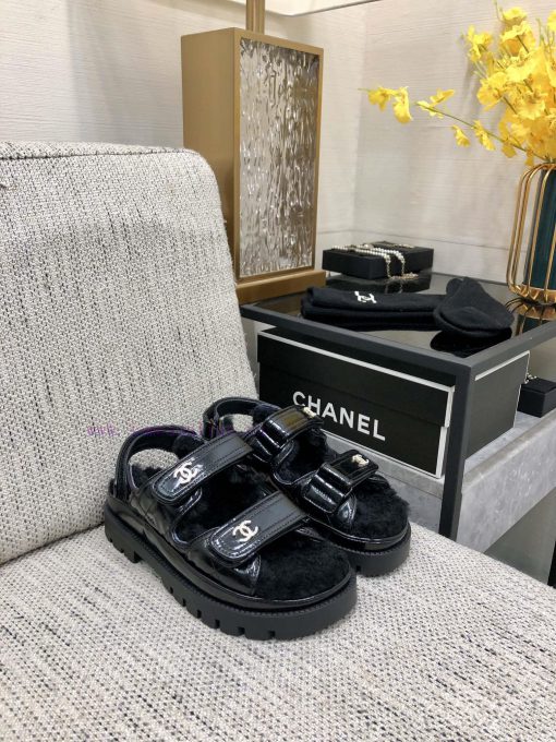 Chanel 2023 Autumn/Winter Velcro Hairy Sandals Hit [Rose] [Rose]Top quality, perfect details51wjqmed - Image 2