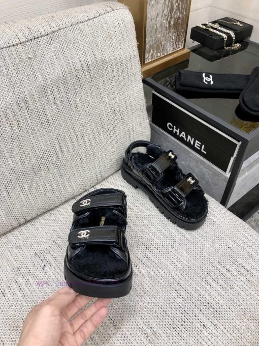 Chanel 2023 Autumn/Winter Velcro Hairy Sandals Hit [Rose] [Rose]Top quality, perfect details51wjqmed - Image 4
