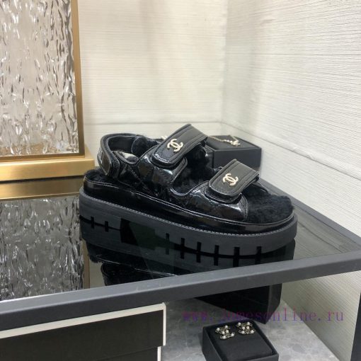 Chanel 2023 Autumn/Winter Velcro Hairy Sandals Hit [Rose] [Rose]Top quality, perfect details51wjqmed - Image 6