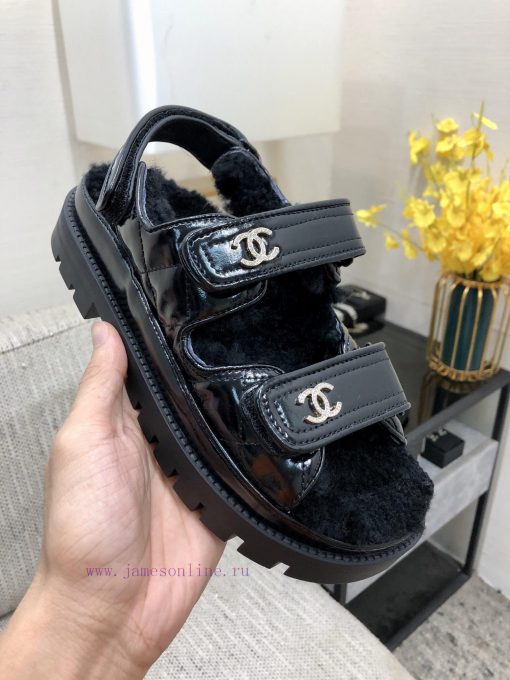 Chanel 2023 Autumn/Winter Velcro Hairy Sandals Hit [Rose] [Rose]Top quality, perfect details51wjqmed - Image 10