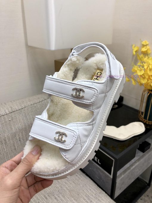 Chanel 2023 Autumn/Winter Velcro Hairy Sandals Hit [Rose] [Rose]Top quality, perfect detailsnq4mh4y1 - Image 10