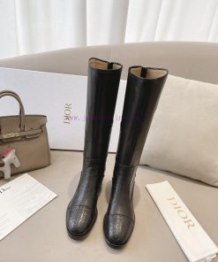 Dior 2023 Autumn/Winter Fashion High End Collection D-FOLK Rear Zipper Women's Short Boots B3f6mqxiy
