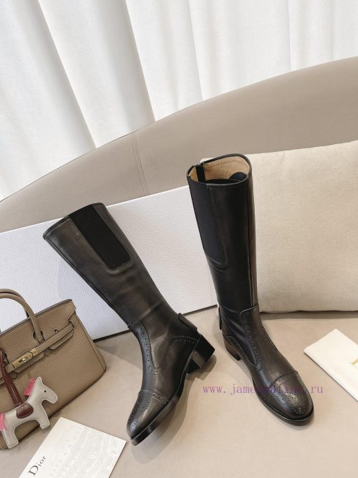 Dior 2023 Autumn/Winter Fashion High End Collection D-FOLK Rear Zipper Women's Short Boots B3f6mqxiy - Image 4