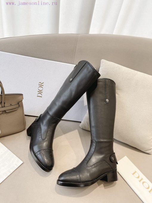 Dior 2023 Autumn/Winter Fashion High End Collection D-FOLK Rear Zipper Women's Short Boots B3f6mqxiy - Image 5