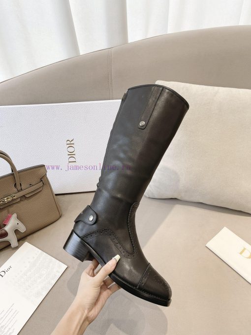 Dior 2023 Autumn/Winter Fashion High End Collection D-FOLK Rear Zipper Women's Short Boots B3f6mqxiy - Image 6