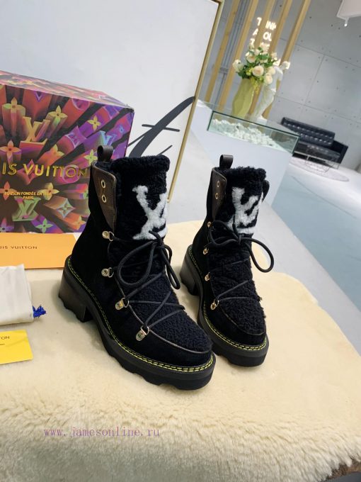 LV Top Quality L+Vfw20 New Arrival~Lvjia Autumn/Winter Fur Integrated Short BootsBeaubourg au0aeb47m - Image 4