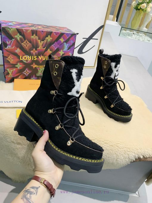 LV Top Quality L+Vfw20 New Arrival~Lvjia Autumn/Winter Fur Integrated Short BootsBeaubourg au0aeb47m - Image 7