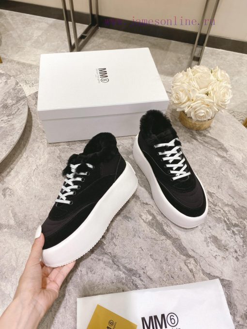 Maison Margiela ®  New autumn and winter model MM6 thick soled height increasing fur low topvjsfa40j - Image 3
