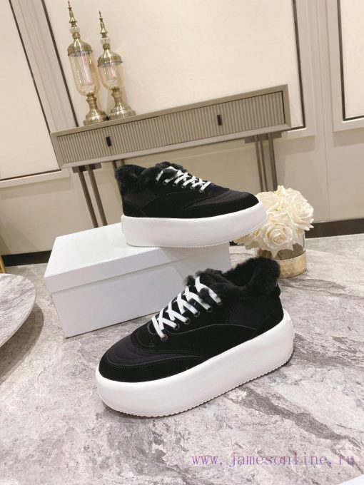 Maison Margiela ®  New autumn and winter model MM6 thick soled height increasing fur low topvjsfa40j - Image 6
