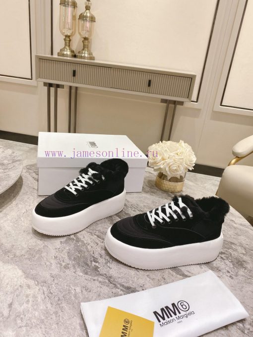 Maison Margiela ®  New autumn and winter model MM6 thick soled height increasing fur low topvjsfa40j - Image 7