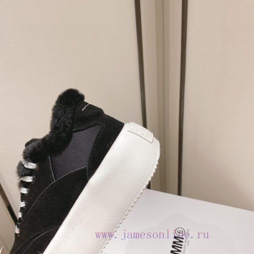 Maison Margiela ®  New autumn and winter model MM6 thick soled height increasing fur low topvjsfa40j - Image 9