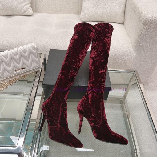 Purchasing levelsaintlaurent  fw23 new arrival～YSL Talia Velvet Boots | Autumn/Winter New Prvzmrfrq1 - Image 5