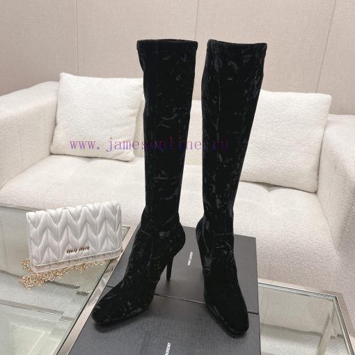Purchasing levelsaintlaurent  fw23 new arrival～YSL Talia Velvet Boots | Autumn/Winter New Prhfbby4s5 - Image 4