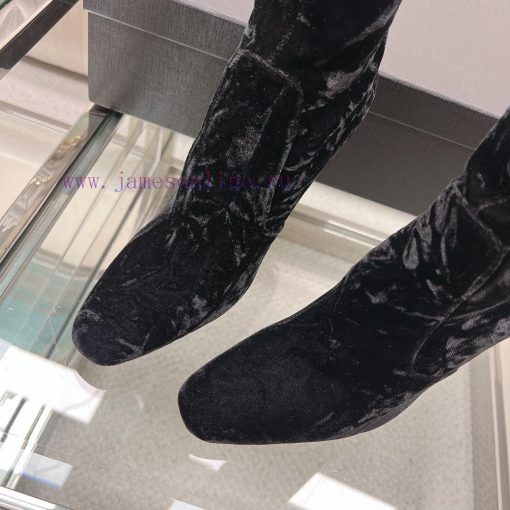 Purchasing levelsaintlaurent  fw23 new arrival～YSL Talia Velvet Boots | Autumn/Winter New Prhfbby4s5 - Image 7