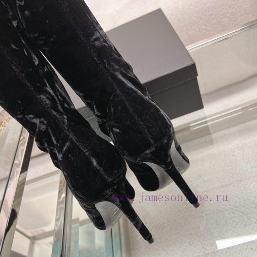 Purchasing levelsaintlaurent  fw23 new arrival～YSL Talia Velvet Boots | Autumn/Winter New Prhfbby4s5 - Image 9