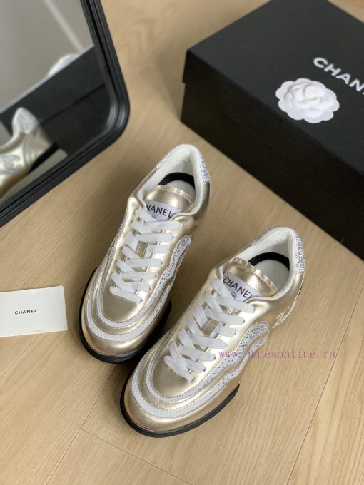 Chanel 23B new double C rhinestone sneakersOriginal leather upper, original rhinestone hot splqbro71 - Image 7
