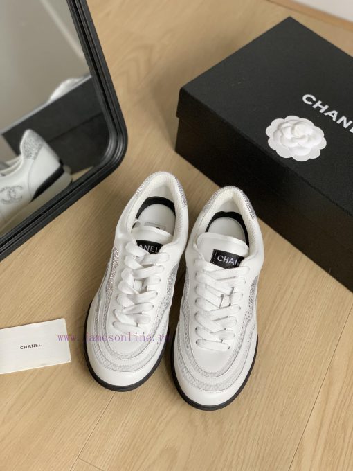 Chanel 23B new double C rhinestone sneakersOriginal leather upper, original rhinestone hot scij1vlbf