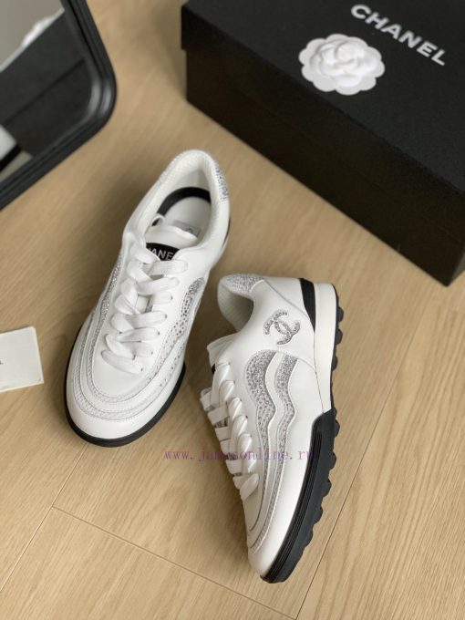 Chanel 23B new double C rhinestone sneakersOriginal leather upper, original rhinestone hot scij1vlbf - Image 5