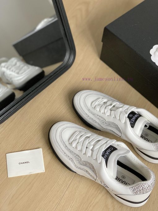 Chanel 23B new double C rhinestone sneakersOriginal leather upper, original rhinestone hot scij1vlbf - Image 8