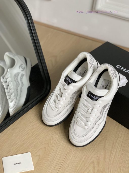 Chanel 23B new double C rhinestone sneakersOriginal leather upper, original rhinestone hot scij1vlbf - Image 9