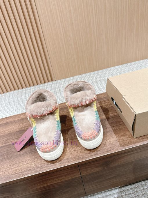 MOU Eskimo autumn and winter snow boots have a primitive and cute appearance, with pure hand79yg7wul