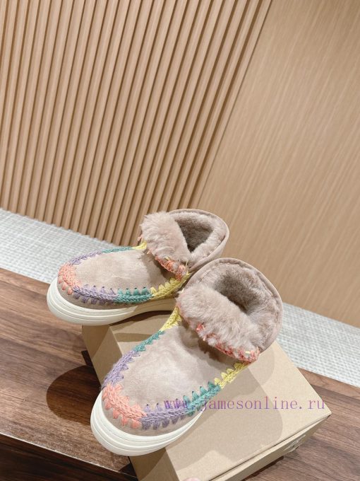 MOU Eskimo autumn and winter snow boots have a primitive and cute appearance, with pure hand79yg7wul - Image 5
