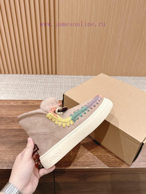 MOU Eskimo autumn and winter snow boots have a primitive and cute appearance, with pure hand79yg7wul - Image 6