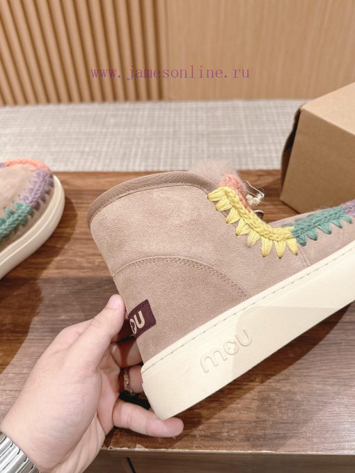 MOU Eskimo autumn and winter snow boots have a primitive and cute appearance, with pure hand79yg7wul - Image 9