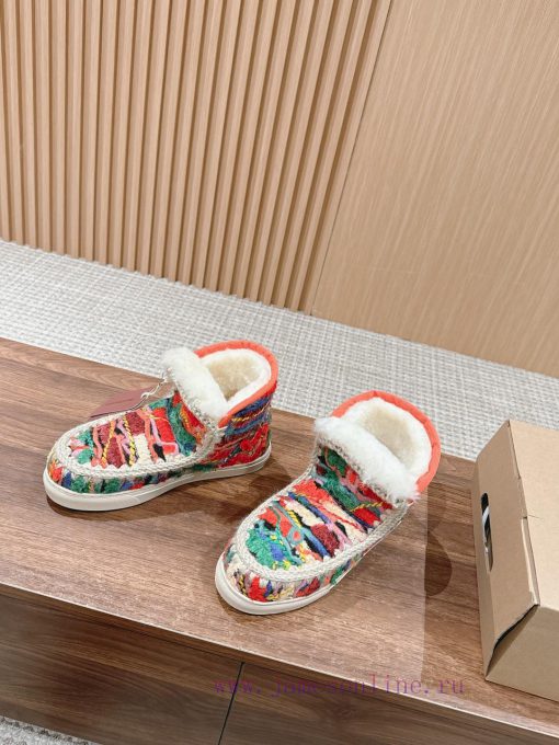 MOU Eskimo autumn and winter snow boots have a primitive and cute appearance, with pure handbvch4wg3 - Image 3