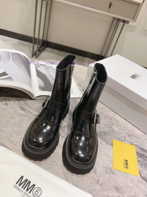 MM6 Magira 2023 new buckle side zipper thick soled short bootsThis round toe side pull up shjm64jlrj - Image 3