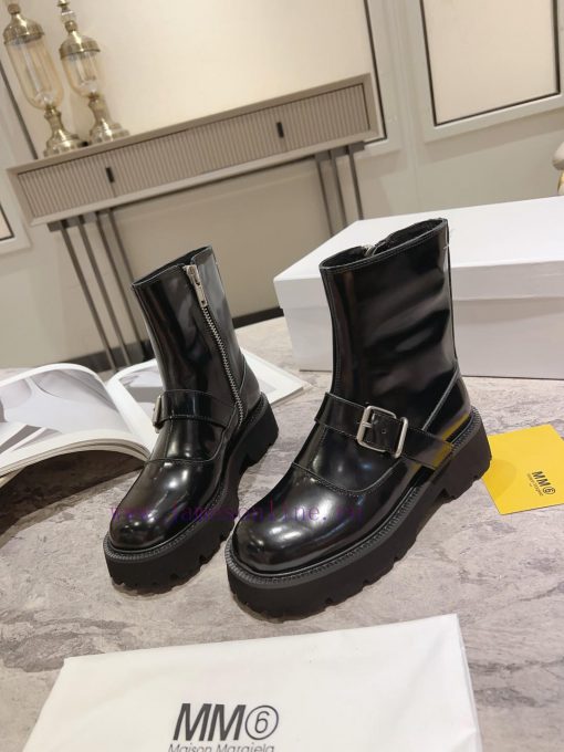 MM6 Magira 2023 new buckle side zipper thick soled short bootsThis round toe side pull up shjm64jlrj - Image 5