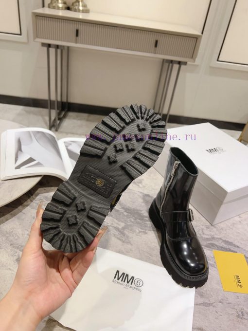 MM6 Magira 2023 new buckle side zipper thick soled short bootsThis round toe side pull up shjm64jlrj - Image 9