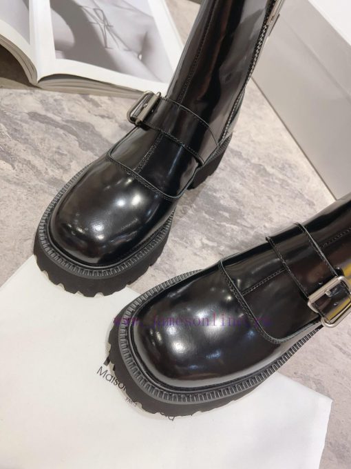 MM6 Magira 2023 new buckle side zipper thick soled short bootsThis round toe side pull up shjm64jlrj - Image 10