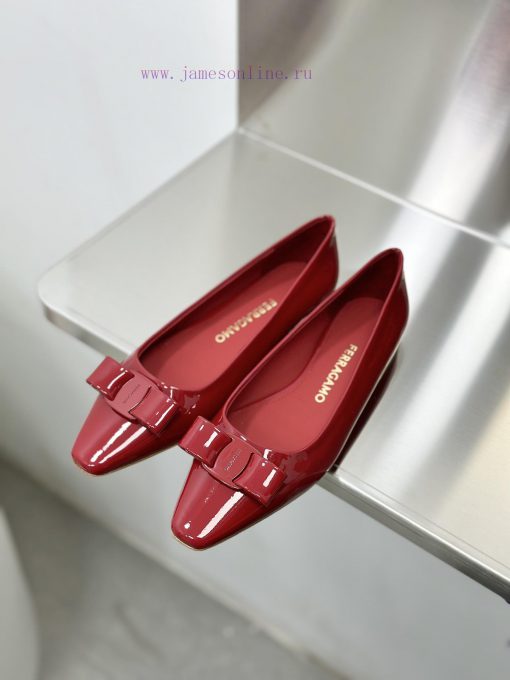 SF salvatore Ferraga * o Ferragamo's new vara patent leather bow small square toe single shojjwzgdp3 - Image 2